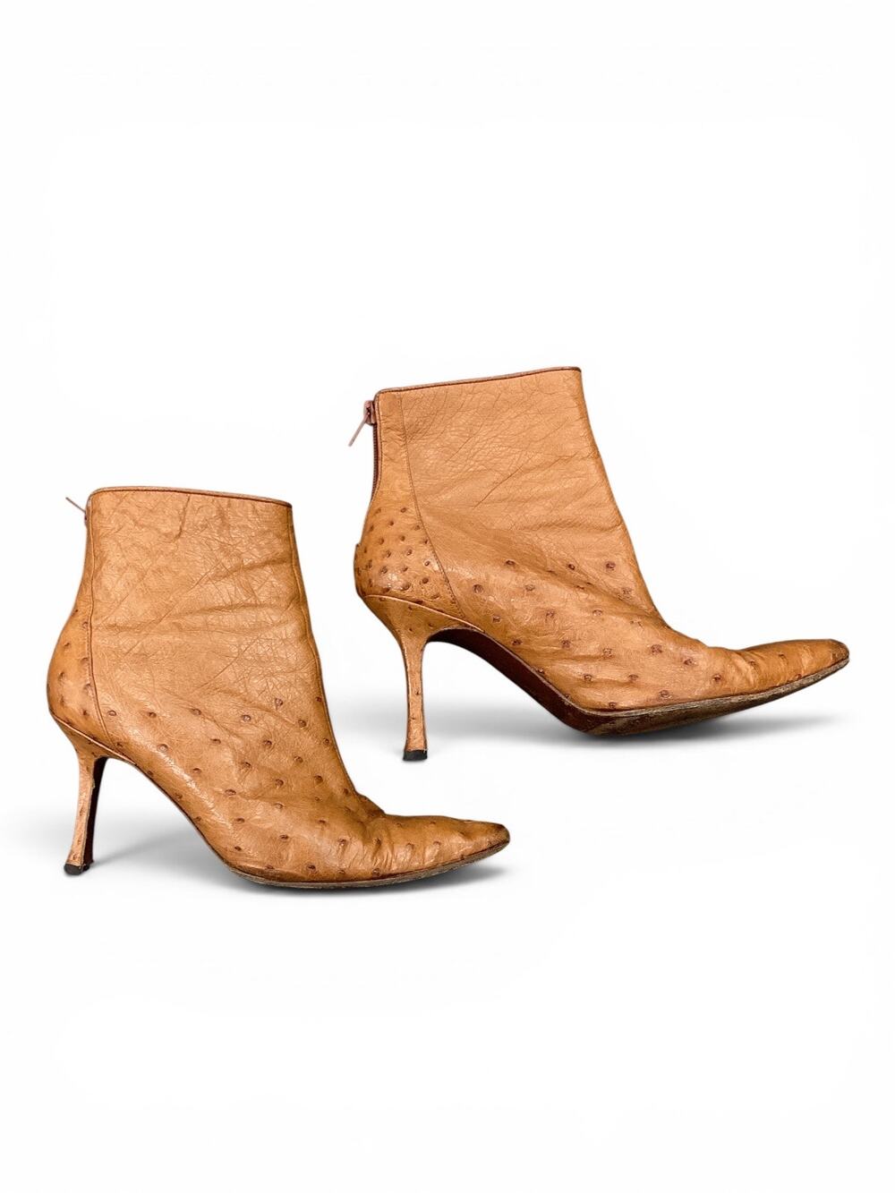 Manolo Blahnik Ostrich Bootie